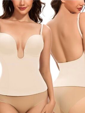 Slimers Deep V Plug Women’s Shapewear Push Up Size M NWT Glam Event
